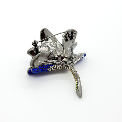 French Luxury 3D Flower Brooch with Zircon Accents