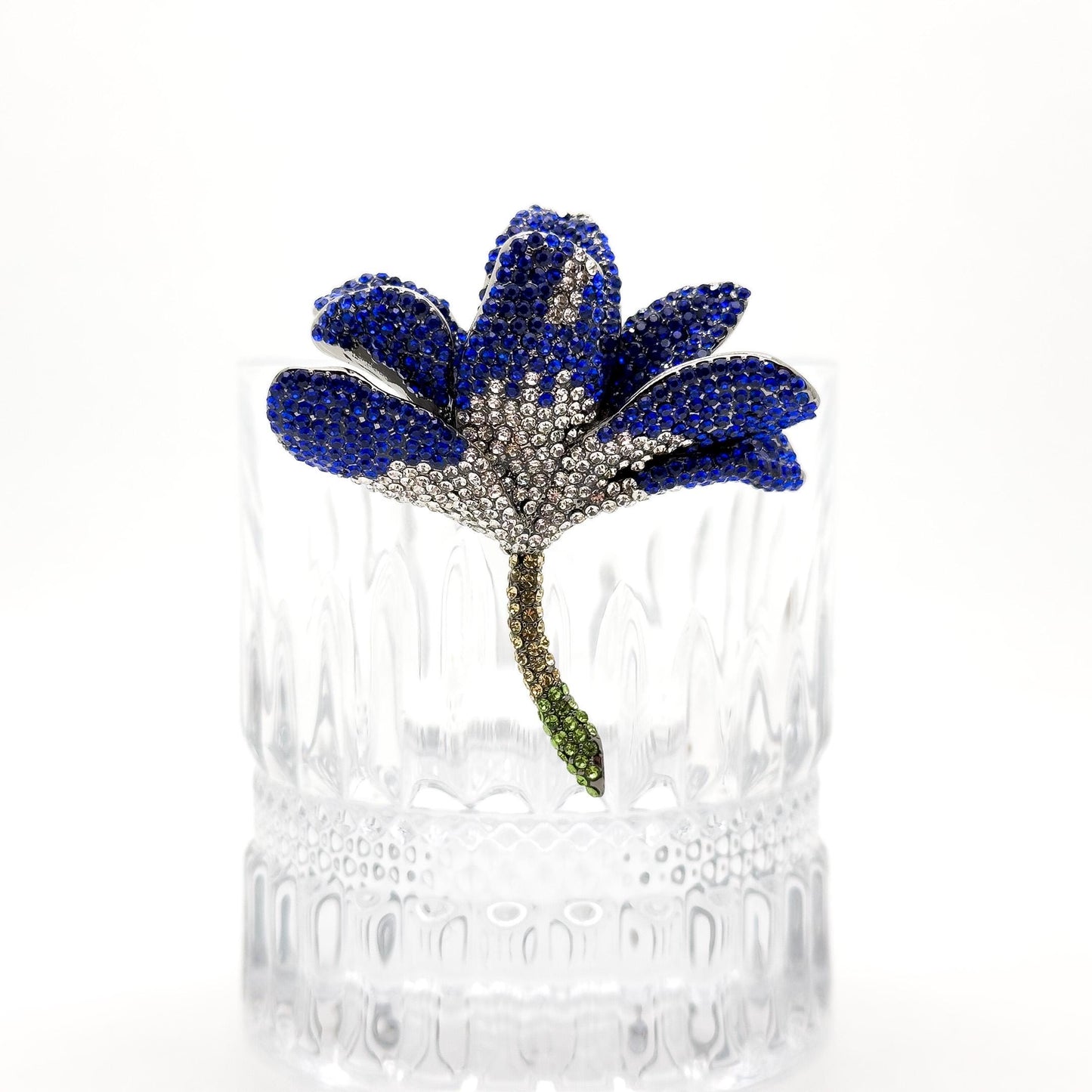 French Luxury 3D Flower Brooch with Zircon Accents