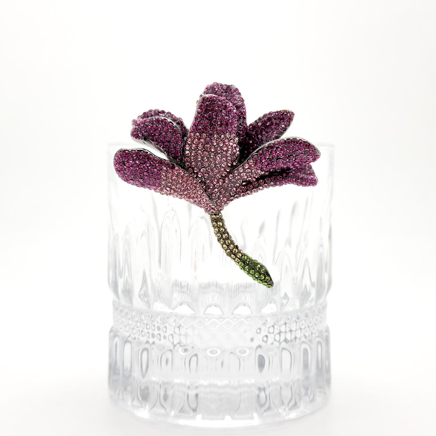 French Luxury 3D Flower Brooch with Zircon Accents