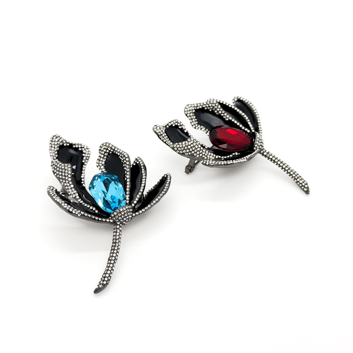 French Luxury 3D Flower Crystal Brooch for Women Coats