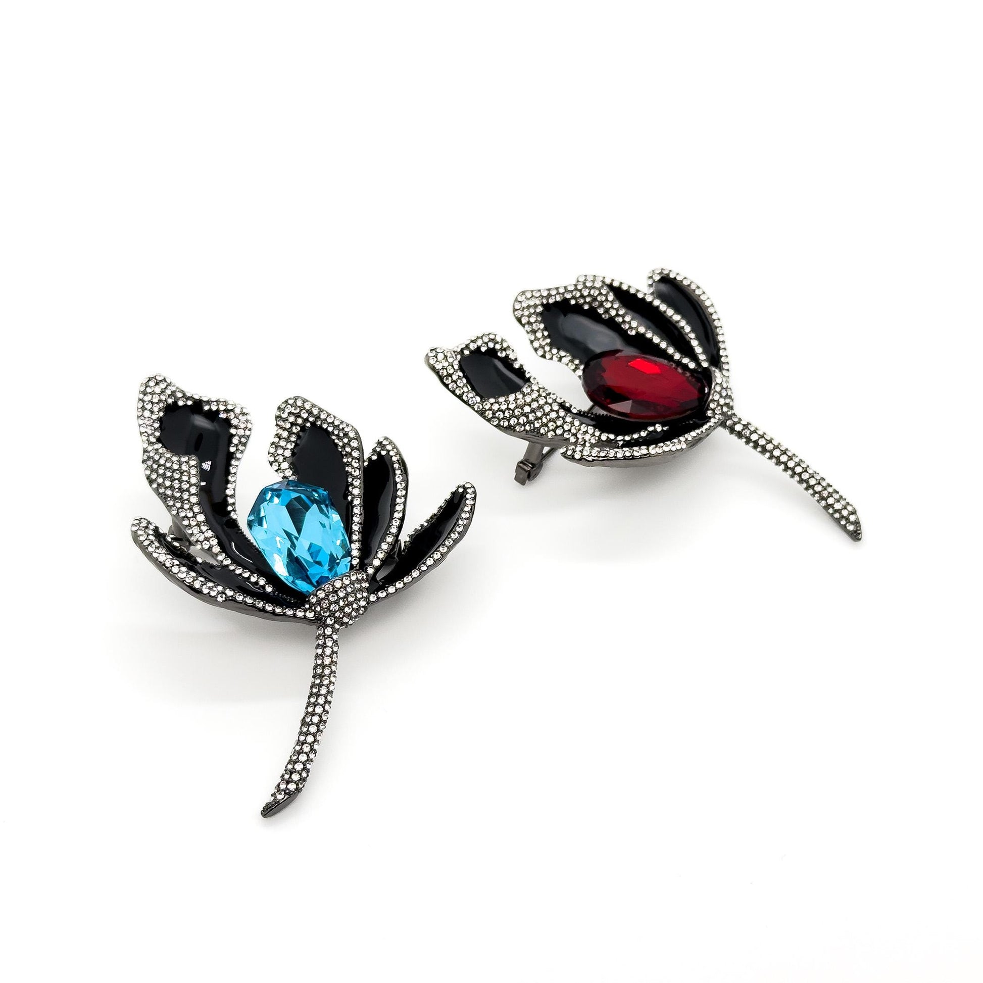 French Luxury 3D Flower Crystal Brooch for Women Coats