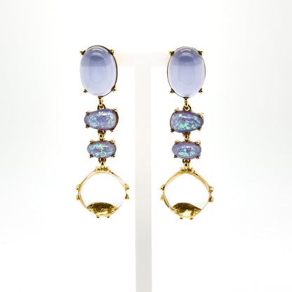Minimalist Translucent Jelly Resin Drop Earrings, Gold-Plated Copper