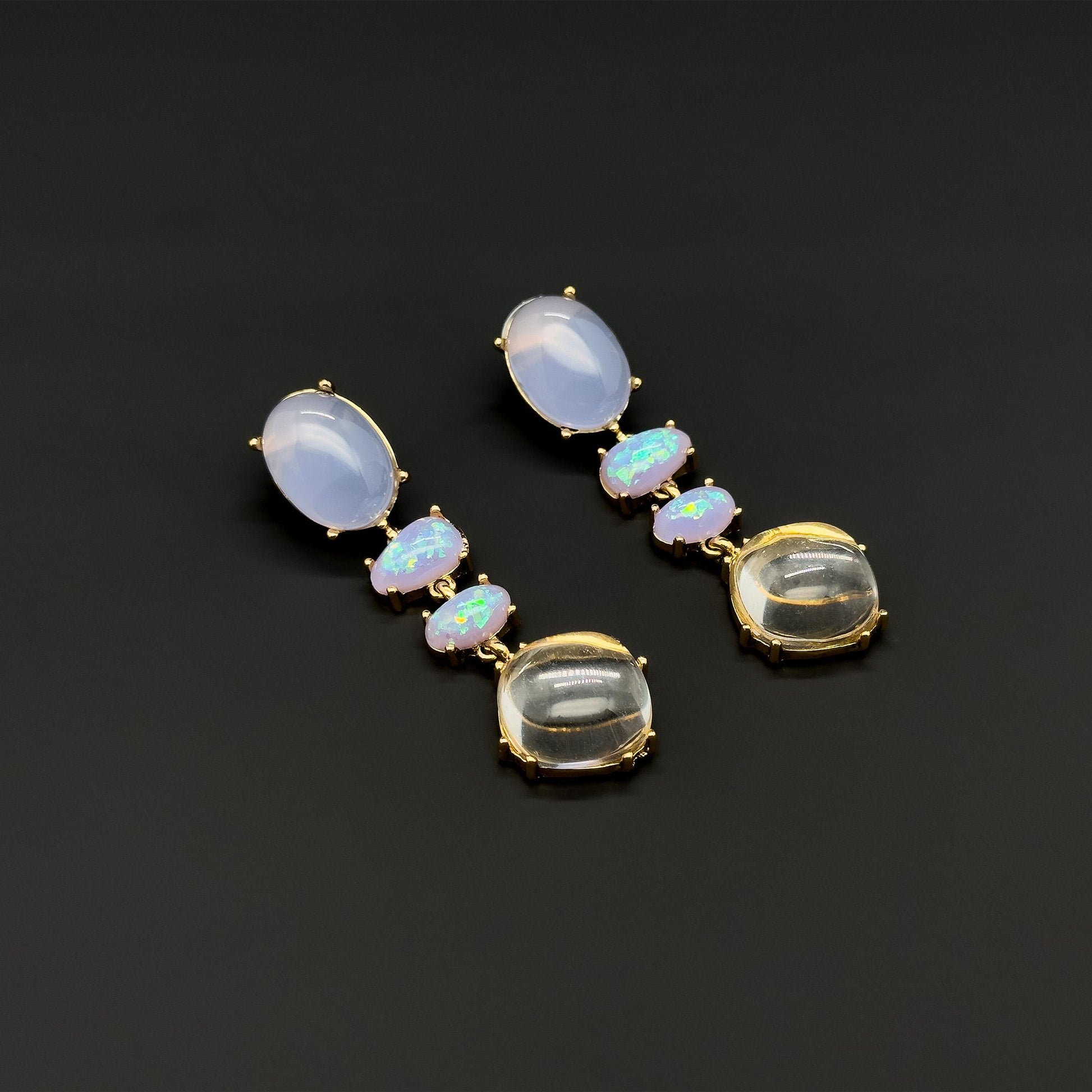 Minimalist Translucent Jelly Resin Drop Earrings, Gold-Plated Copper