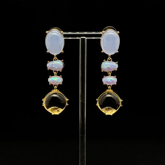 Minimalist Translucent Jelly Resin Drop Earrings, Gold-Plated Copper