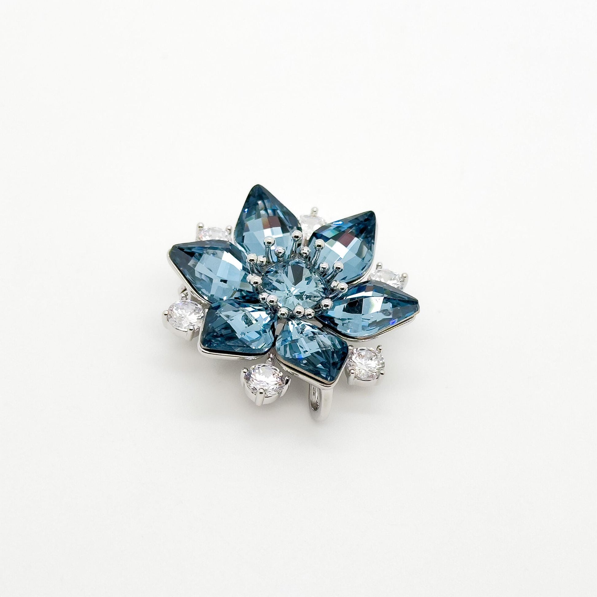 Sparkling Orchid Crystal Brooch for Women - Copper Zircon Pin