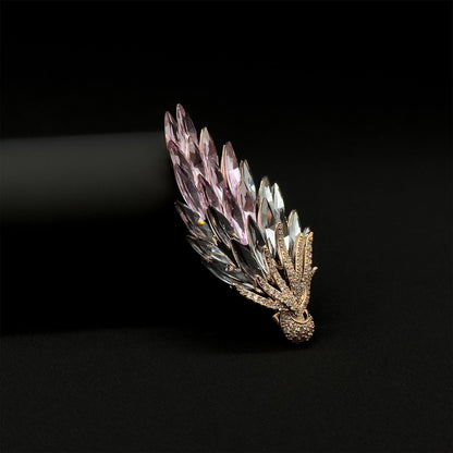 French Retro Crystal Flower Brooch with Austrian Crystal Accents