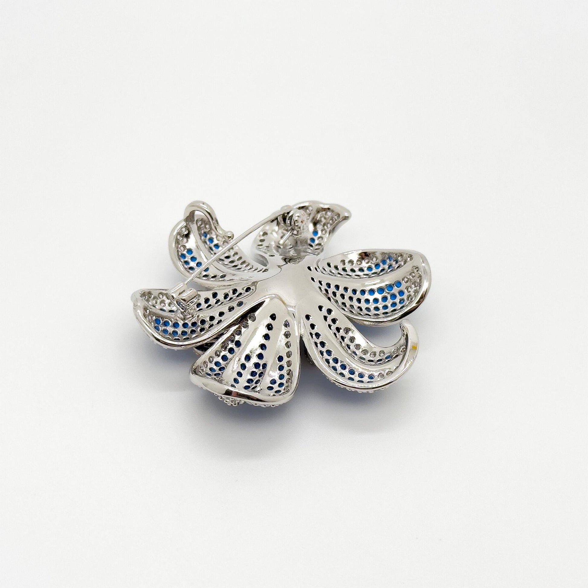 French Pastoral Lily Flower Brooch Copper Zircon Handmade Gift Box