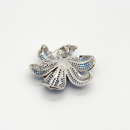 French Pastoral Lily Flower Brooch Copper Zircon Handmade Gift Box