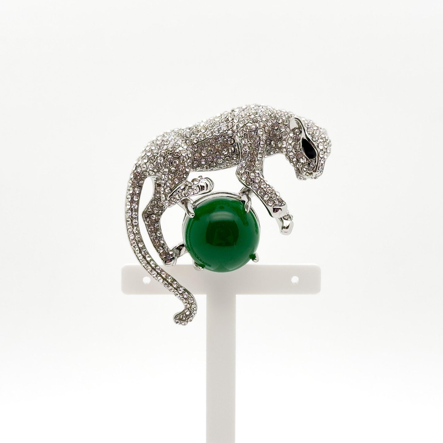 Luxury Leopard Brooch Rhinestone Crystal Animal Pin for Women