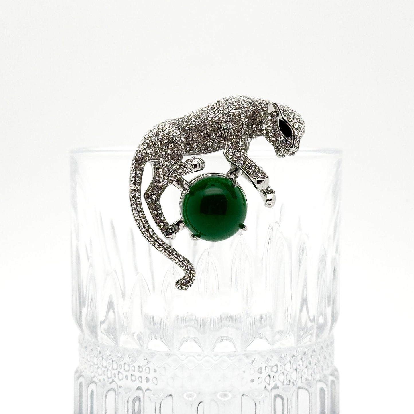 Luxury Leopard Brooch Rhinestone Crystal Animal Pin for Women