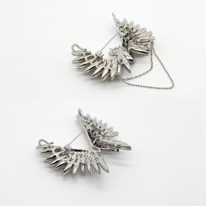 Crystal Angel Wing Brooch with Austrian Crystals and Zircon