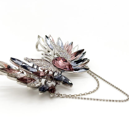 Crystal Angel Wing Brooch with Austrian Crystals and Zircon