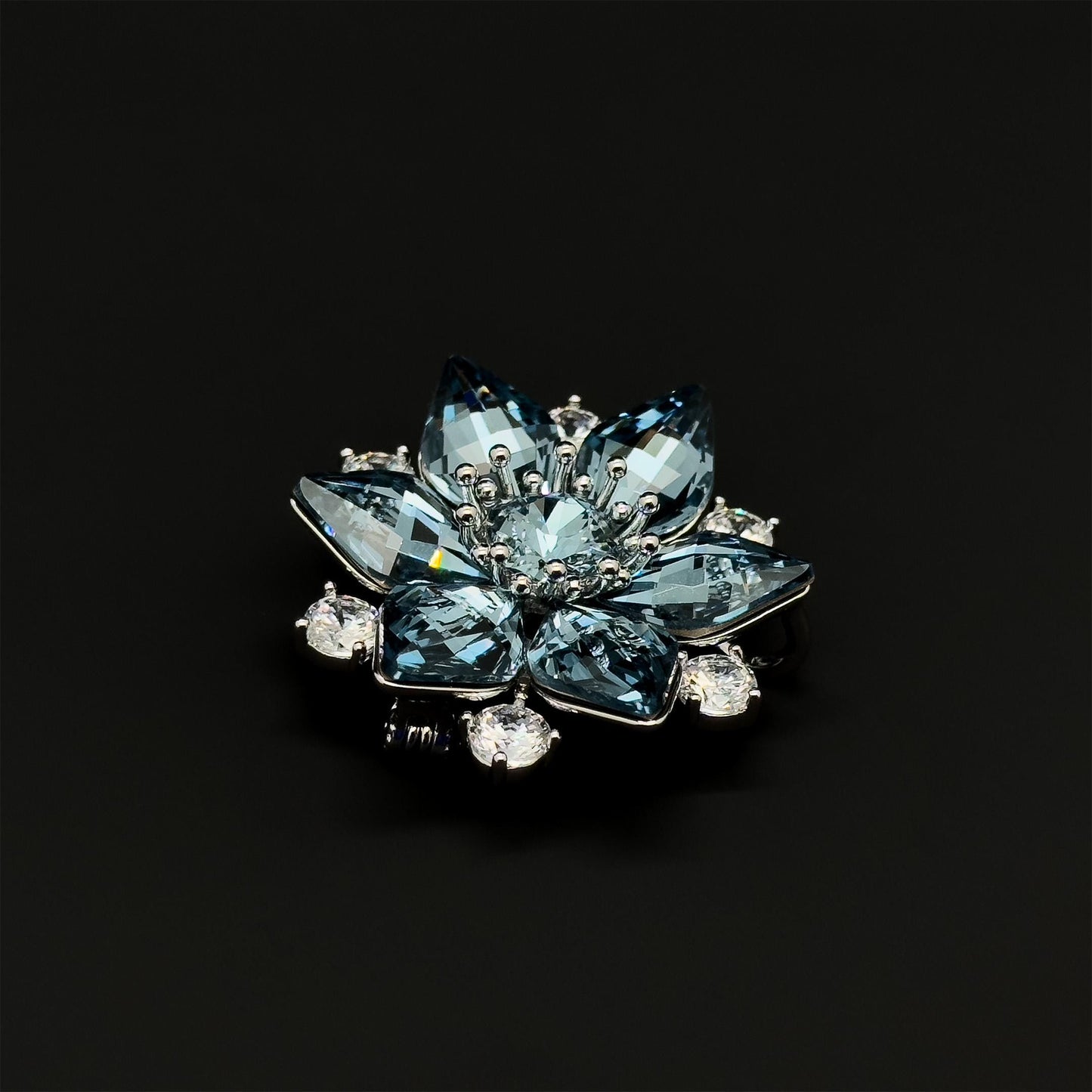 Sparkling Orchid Crystal Brooch for Women - Copper Zircon Pin