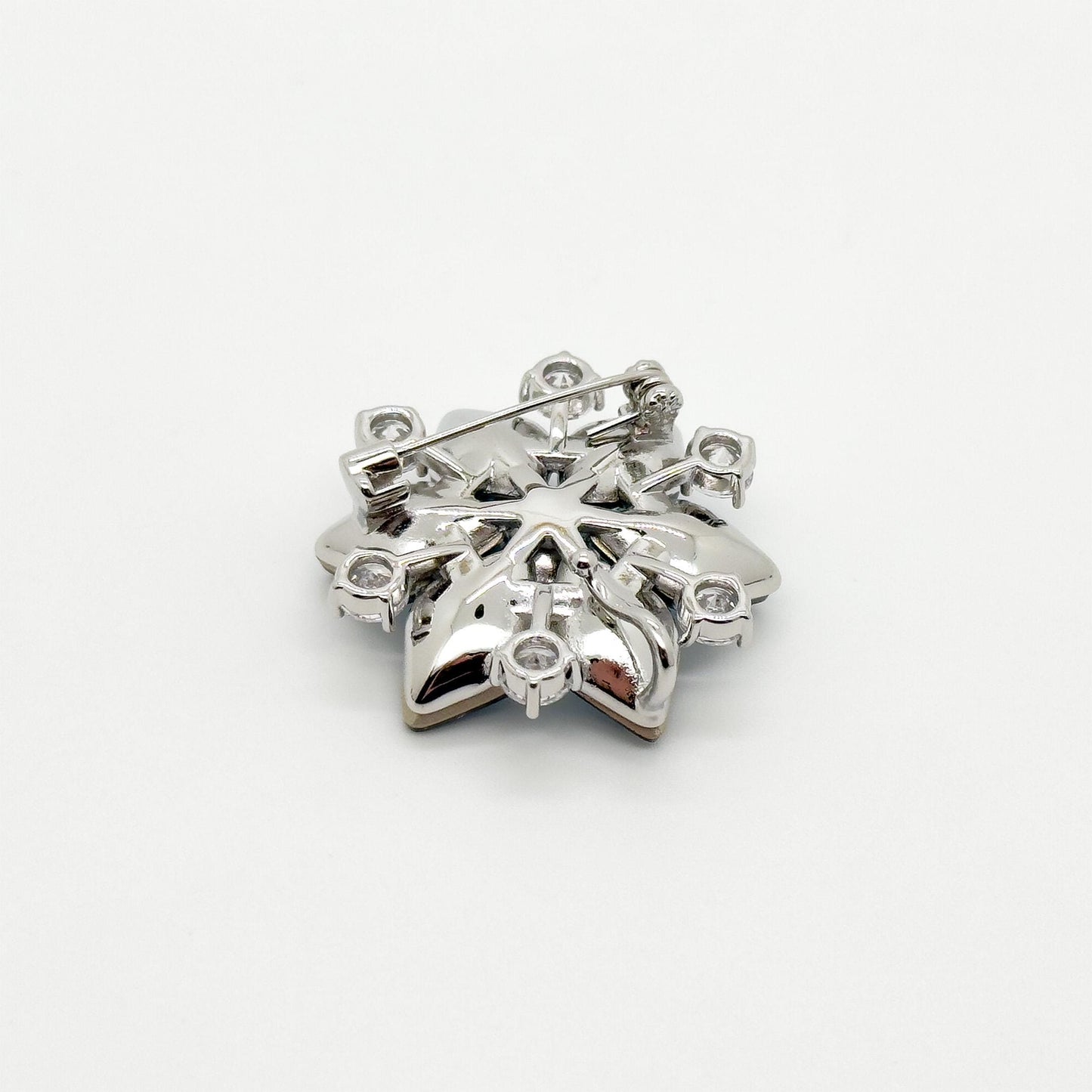 Sparkling Orchid Crystal Brooch for Women - Copper Zircon Pin