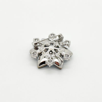 Sparkling Orchid Crystal Brooch for Women - Copper Zircon Pin