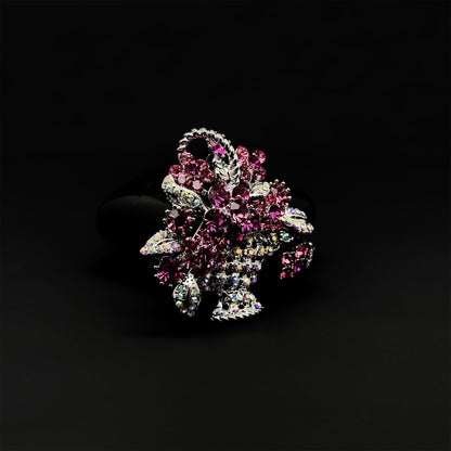 Zircon Floral Basket Brooch Copper Crystal Brooch for Women