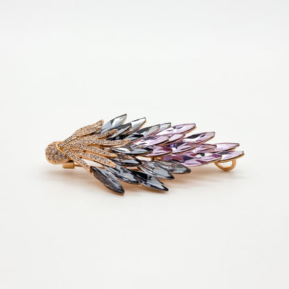 French Retro Crystal Flower Brooch with Austrian Crystal Accents