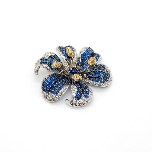 French Pastoral Lily Flower Brooch Copper Zircon Handmade Gift Box