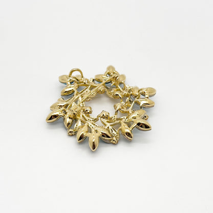 Light Luxury Vintage Wreath Brooch Copper Zircon Gift Pin