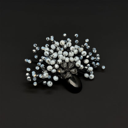 Elegant Vintage Crystal Handmade Flower Bouquet Brooch Pin for Parties