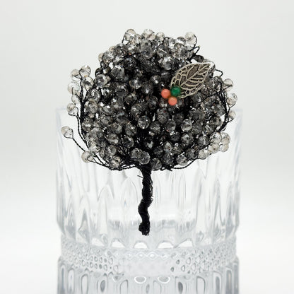 Vintage Handmade Tree Brooch Copper Bead Embellished Pastoral Brooch