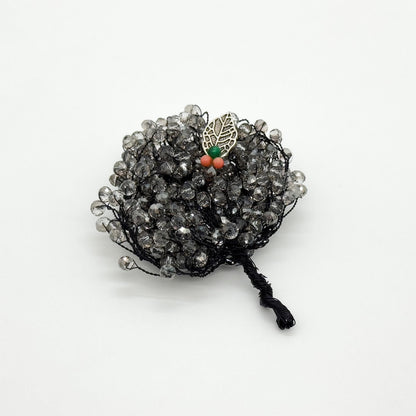 Vintage Handmade Tree Brooch Copper Bead Embellished Pastoral Brooch