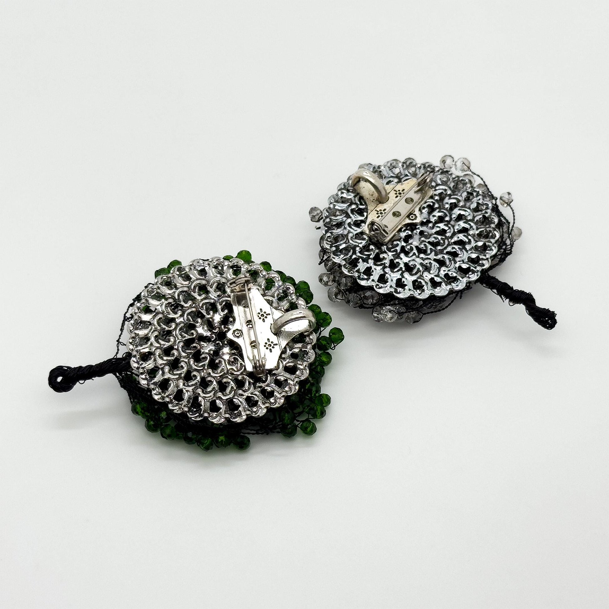 Vintage Handmade Tree Brooch Copper Bead Embellished Pastoral Brooch