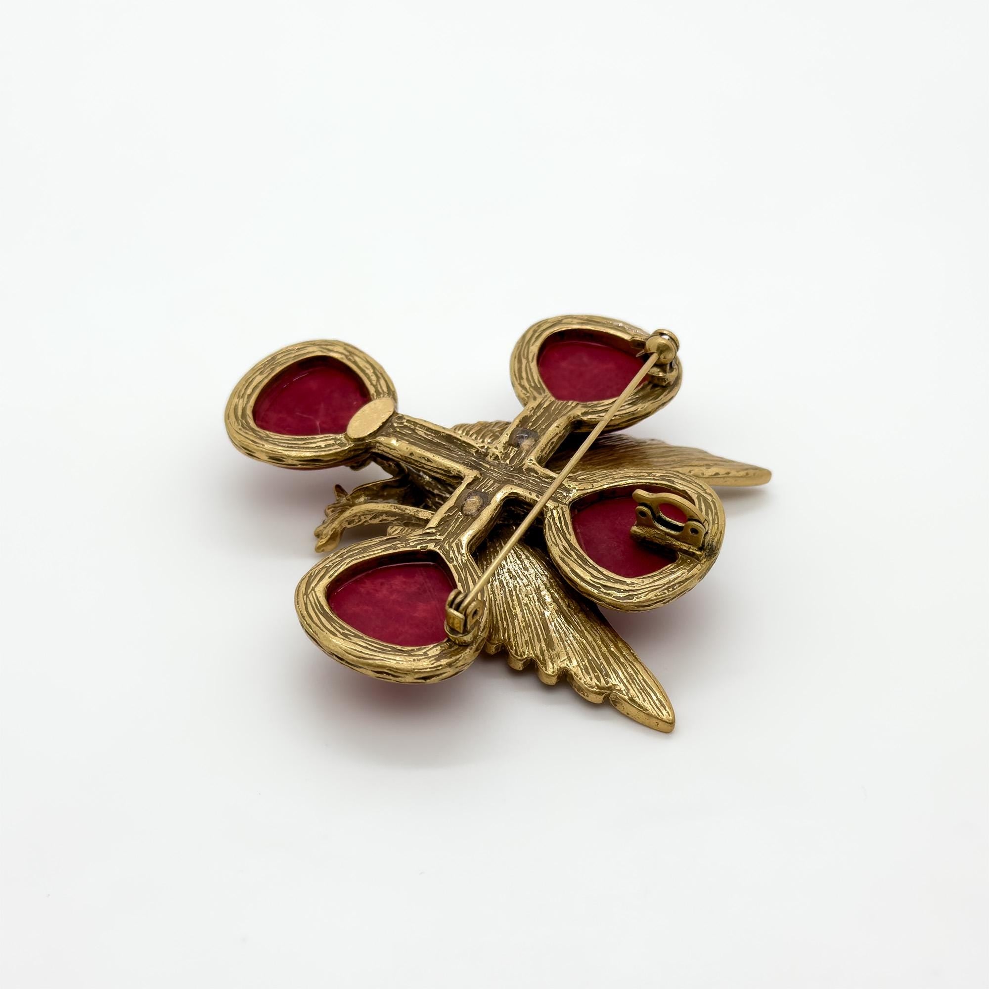 Vintage Art Deco Eagle Statement Brooch Resin and Copper