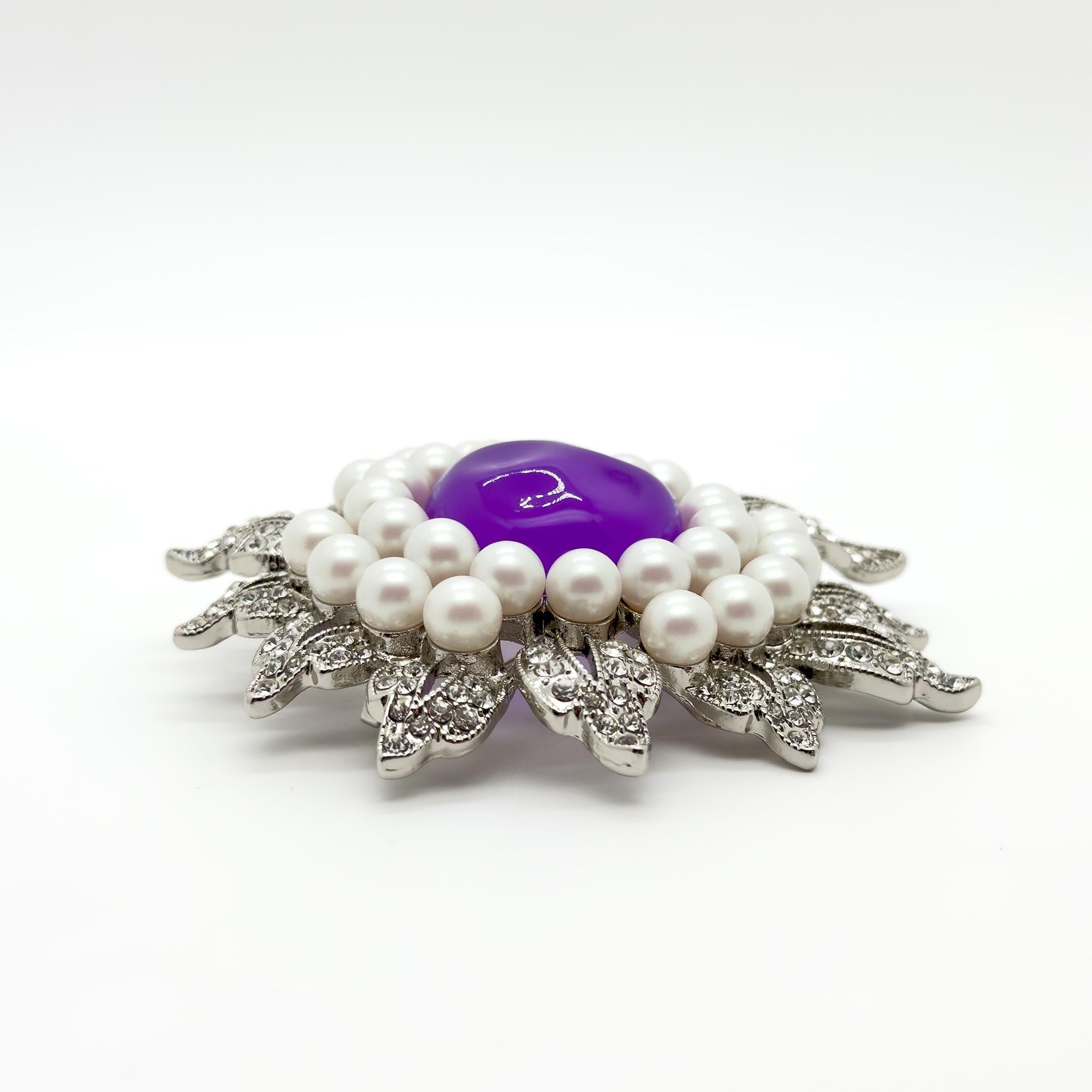 French Vintage Sunflower Brooch and Earrings Jewellery Gift Set