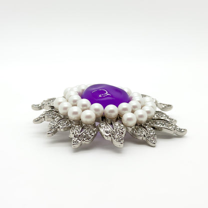 French Vintage Sunflower Brooch and Earrings Jewellery Gift Set