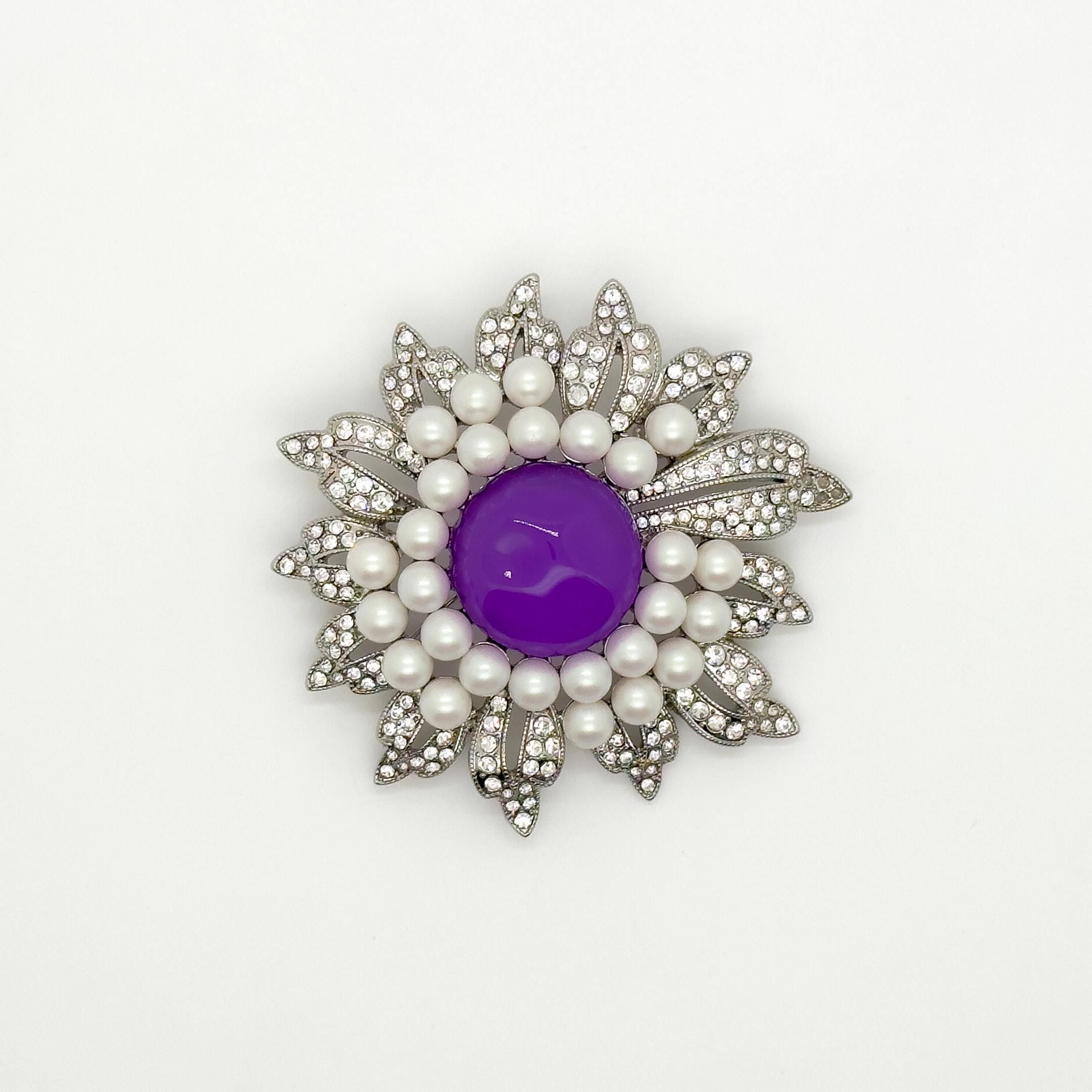 French Vintage Sunflower Brooch and Earrings Jewellery Gift Set