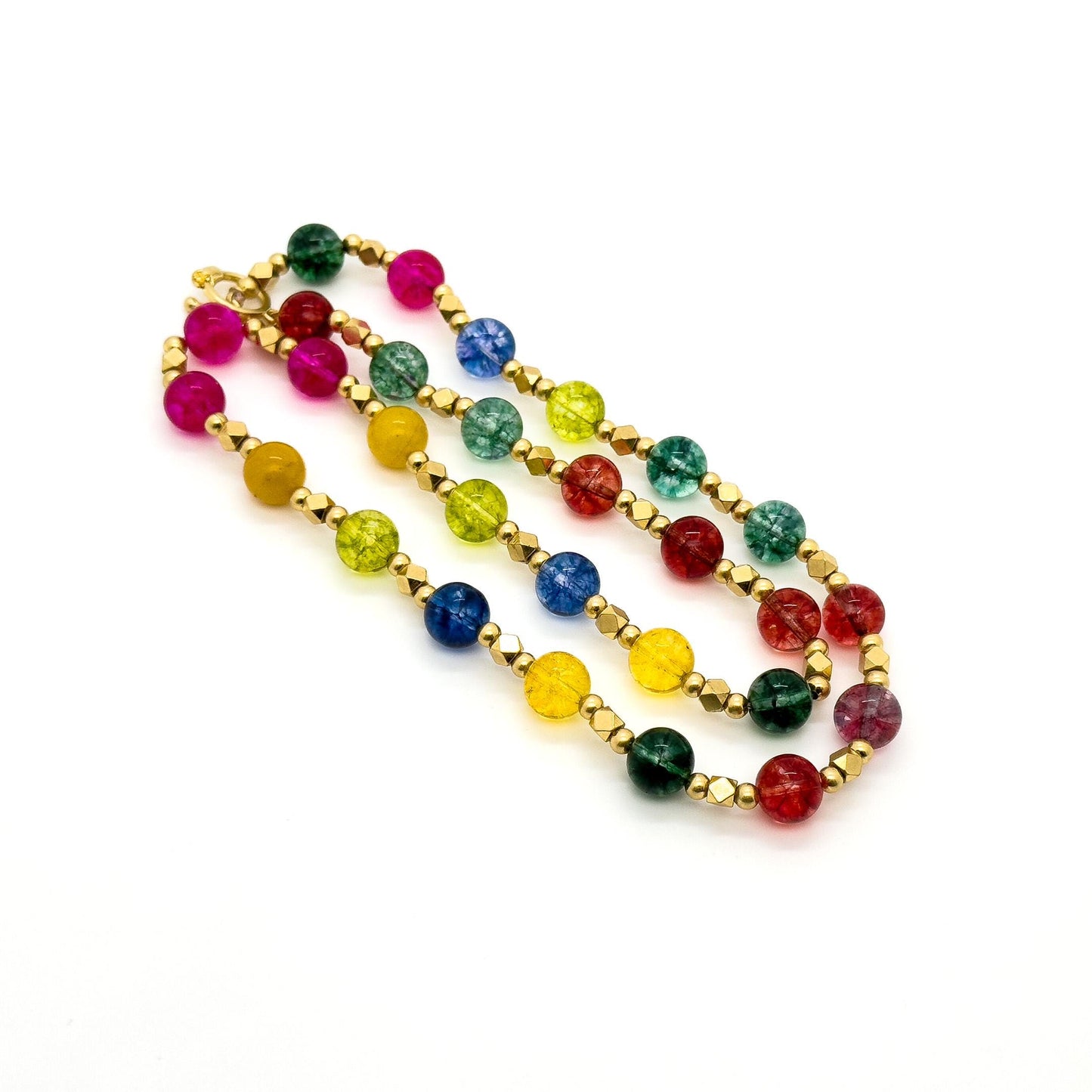 Vintage Colourful Glass Beaded Ethnic Boho Necklace 58cm Length