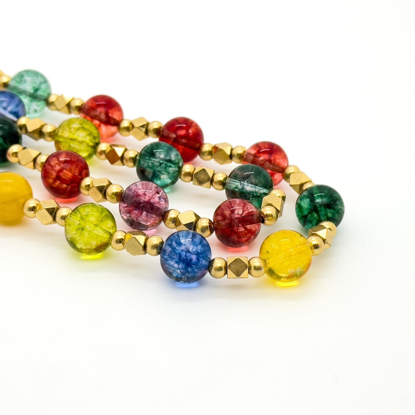 Vintage Colourful Glass Beaded Ethnic Boho Necklace 58cm Length