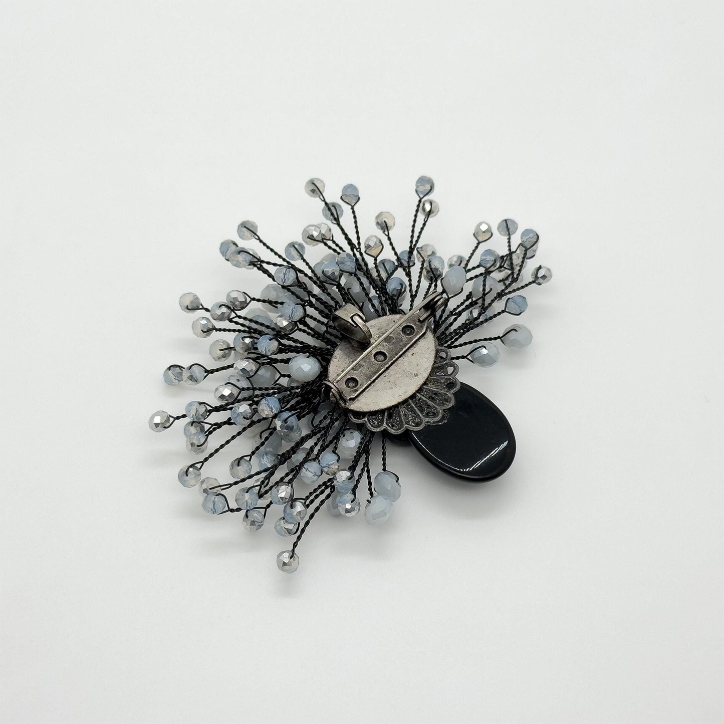 Vintage Crystal Handmade Bouquet Brooch, Floral Statement Pin Gift