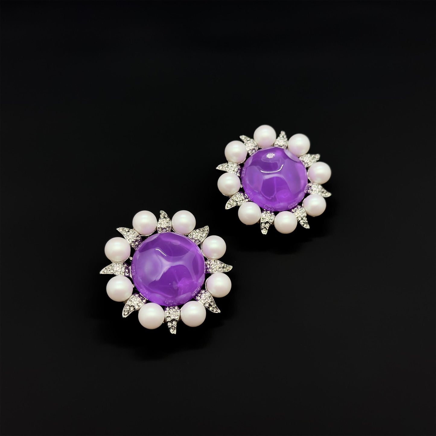 French Vintage Sunflower Brooch and Earrings Jewellery Gift Set