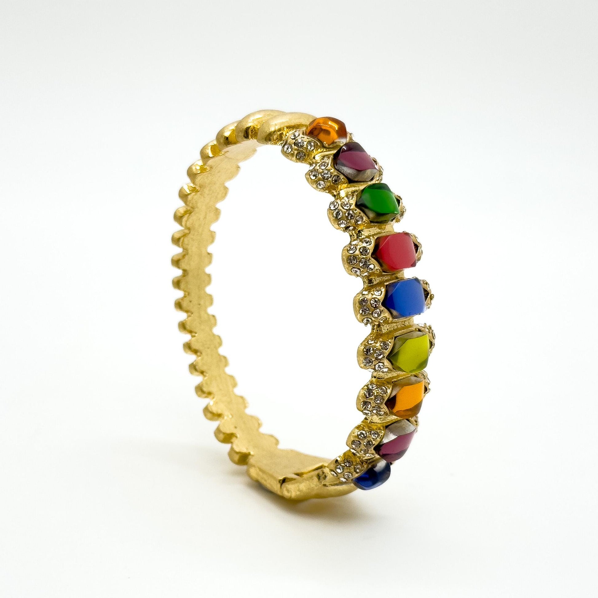 Vintage Palace-Style Colourful Crystal Necklace, Bracelet and Earrings Set