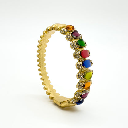 Vintage Palace-Style Colourful Crystal Necklace, Bracelet and Earrings Set