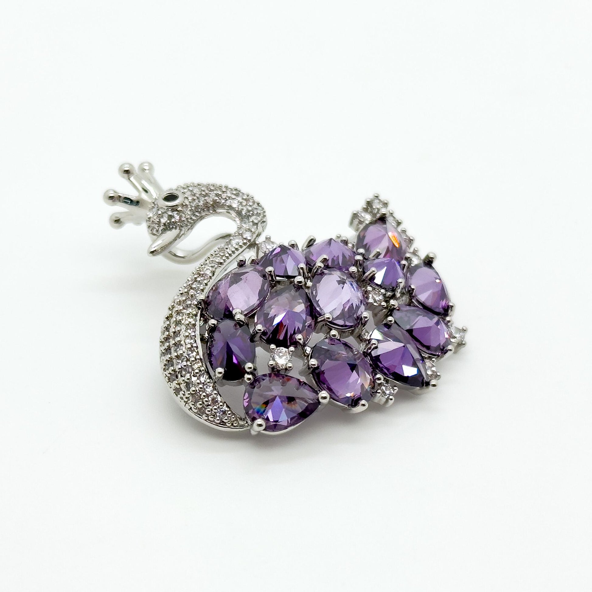 Handcrafted Black Swan Zircon Brooch Copper Mini Fashion Pin