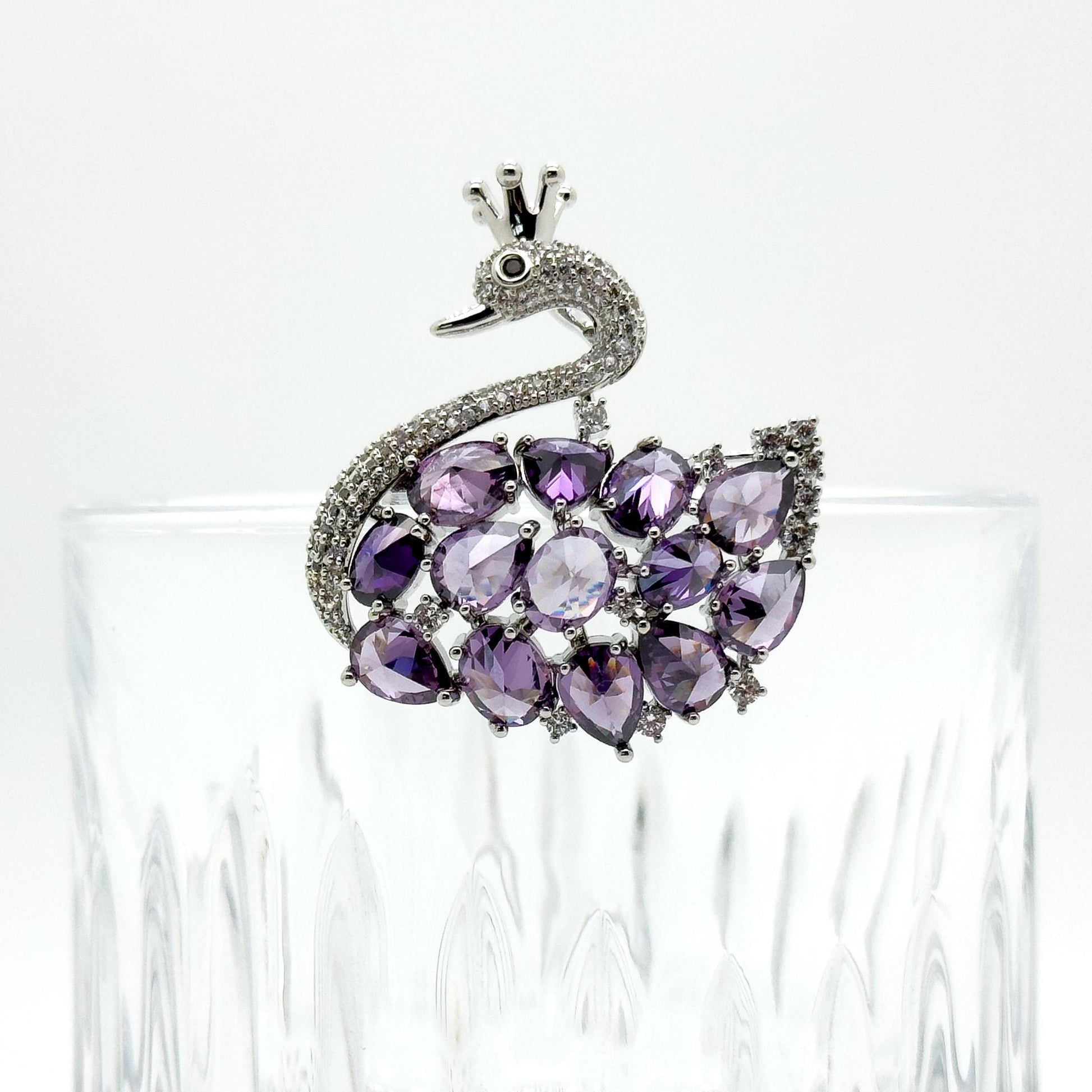 Handcrafted Black Swan Zircon Brooch Copper Mini Fashion Pin