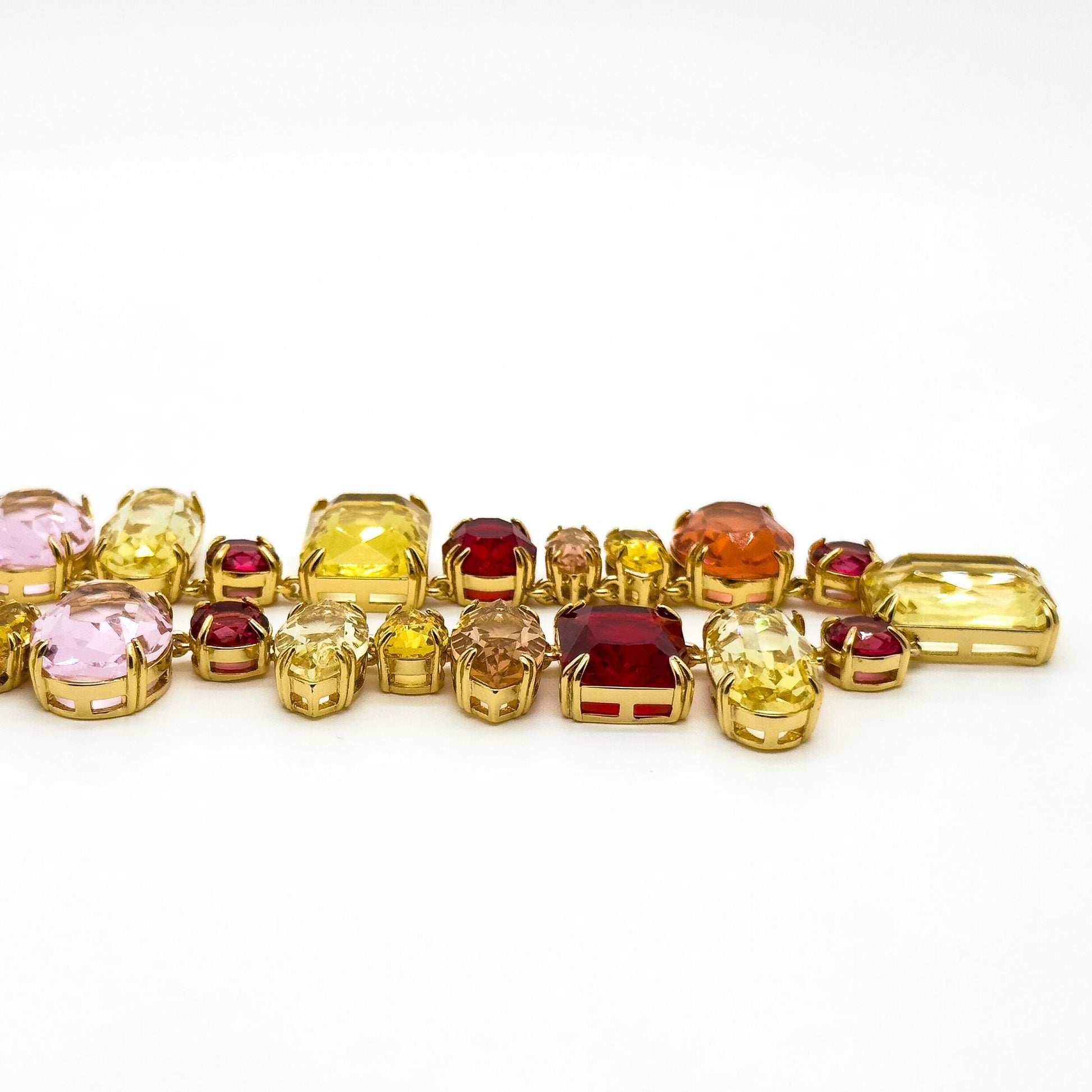 Vintage Palace Zircon Necklace and Bracelet Set, Copper Costume Jewellery