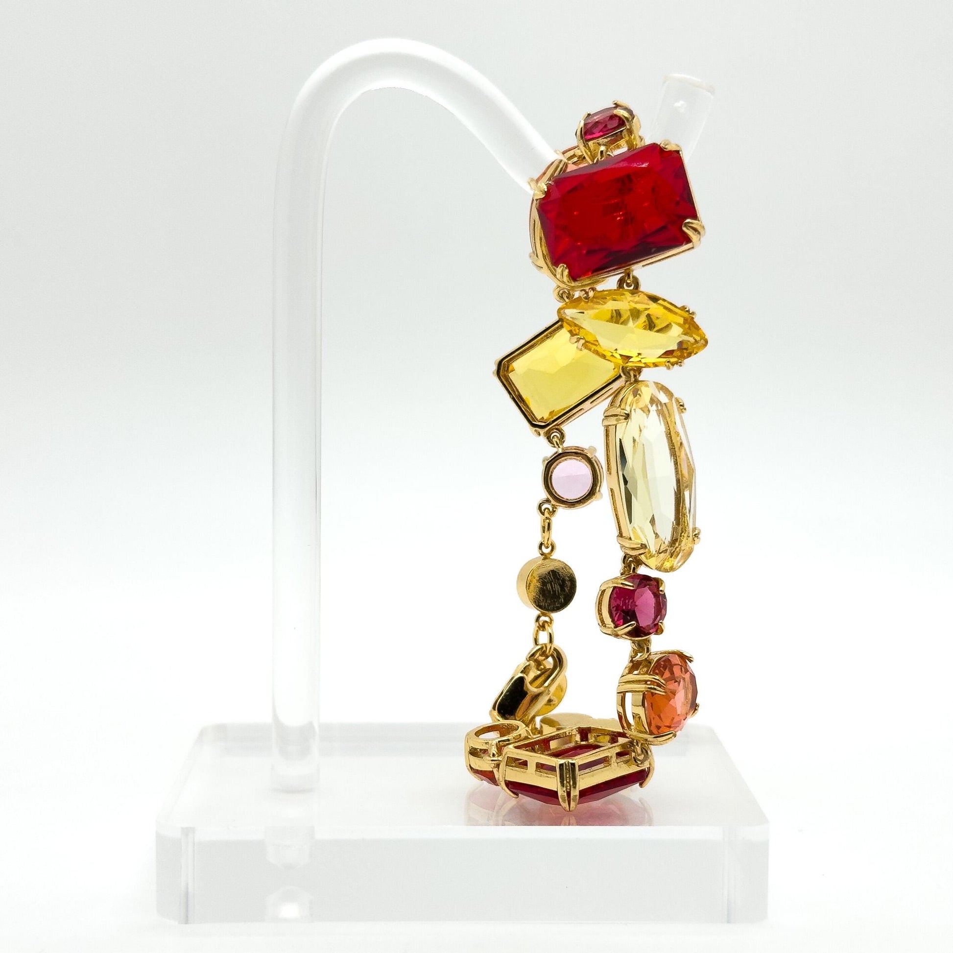 Vintage Palace Zircon Necklace and Bracelet Set, Copper Costume Jewellery