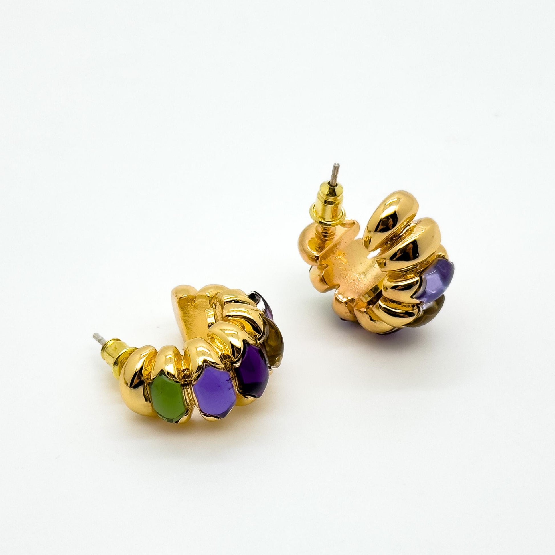 Vintage Palace-Style Colourful Crystal Necklace, Bracelet and Earrings Set