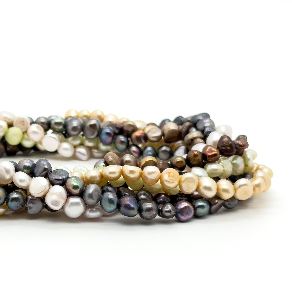 Vintage Art Deco Layered Pearl Necklace with Rhinestone Pendant