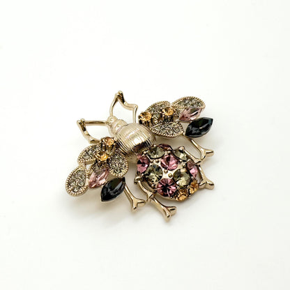 Vintage Bee Brooch Copper Zircon Retro Pendant Dual-Purpose Accessory