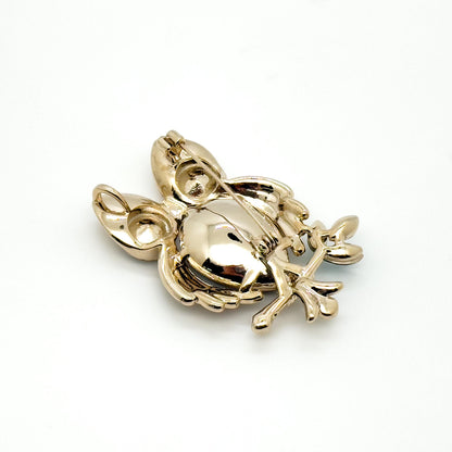 Vintage Crystal Owl Brooch Palace Style Dual-Purpose Pendant Brooch