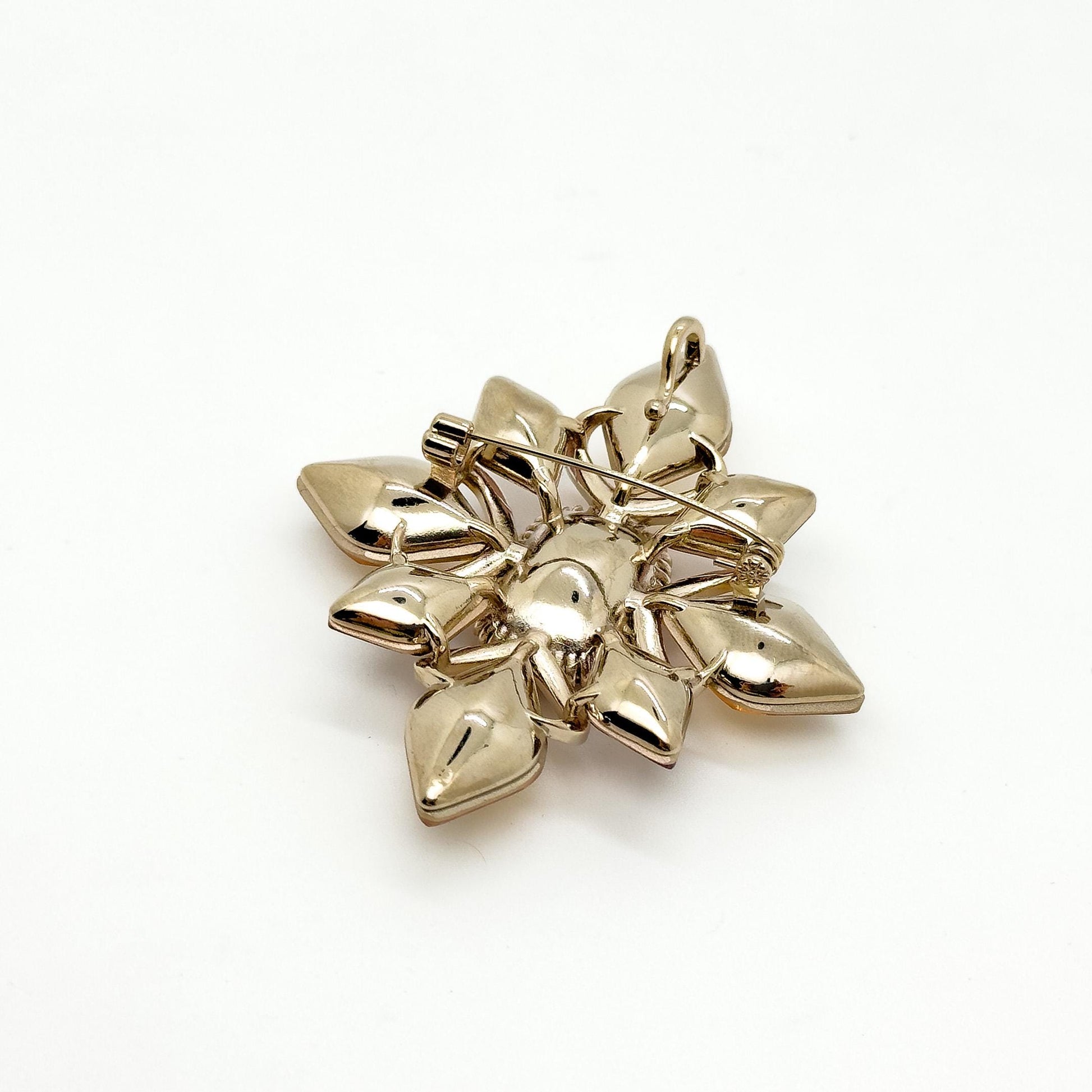 Vintage Palace-Style Crystal Cross Brooch Pendant Dual-Purpose Pin