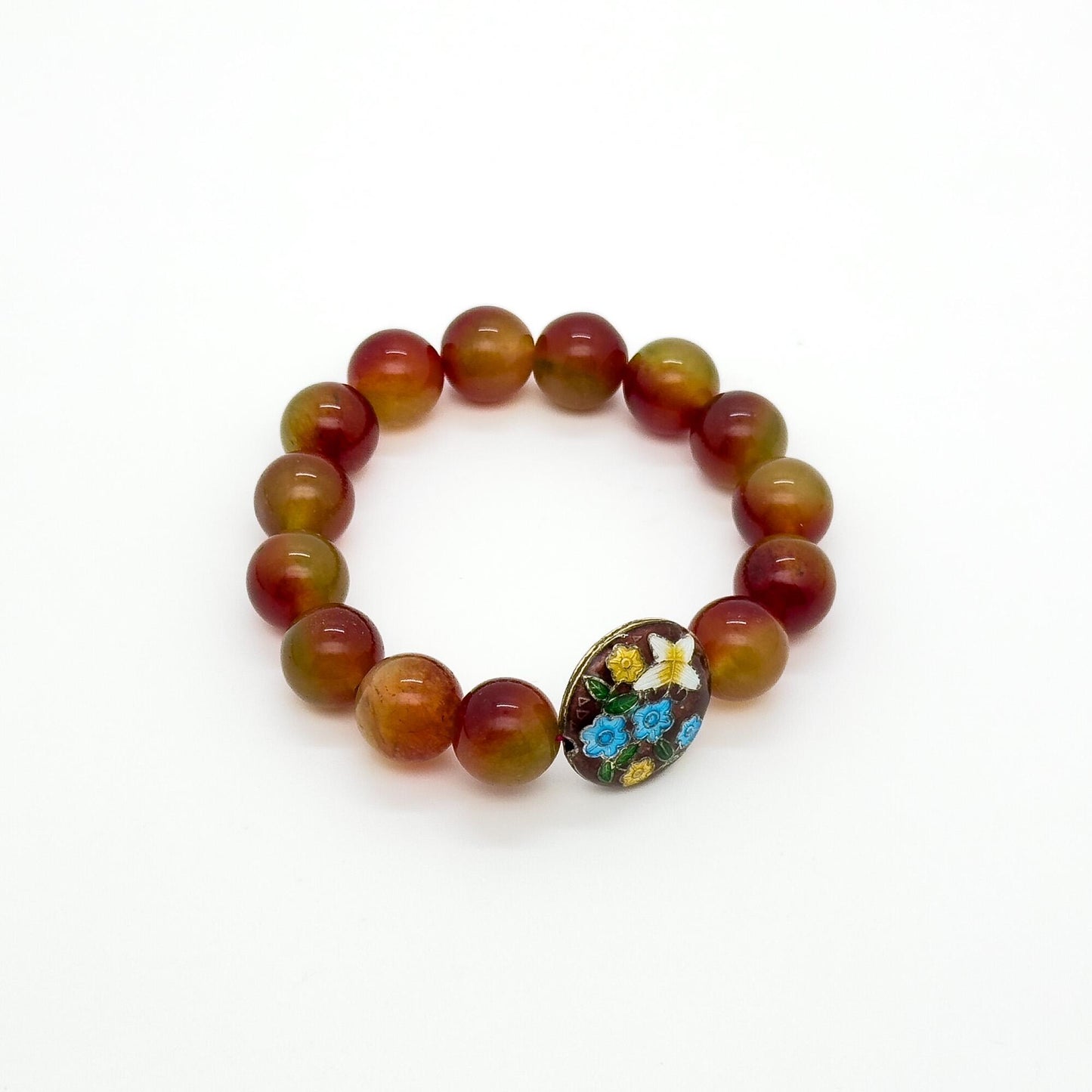 Vintage Art Deco Beaded Gemstone Necklace and Bracelet Set