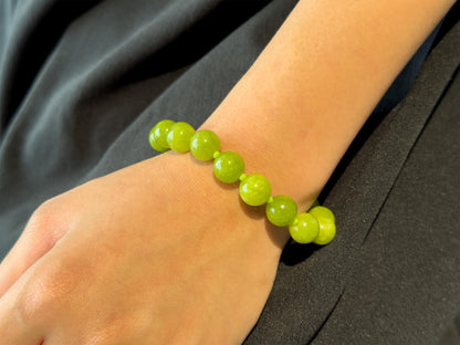 Art Deco Green Stone Beaded Necklace with Matching Bracelet Set