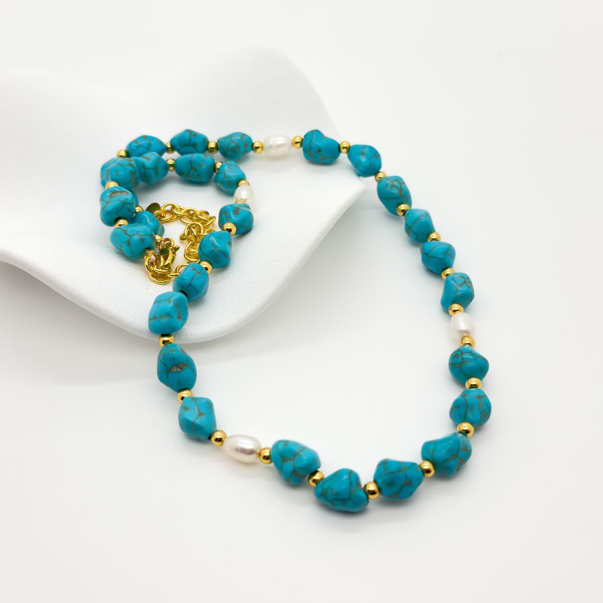 Art Deco Turquoise Beaded Necklace Vintage Deco Statement Ethnic