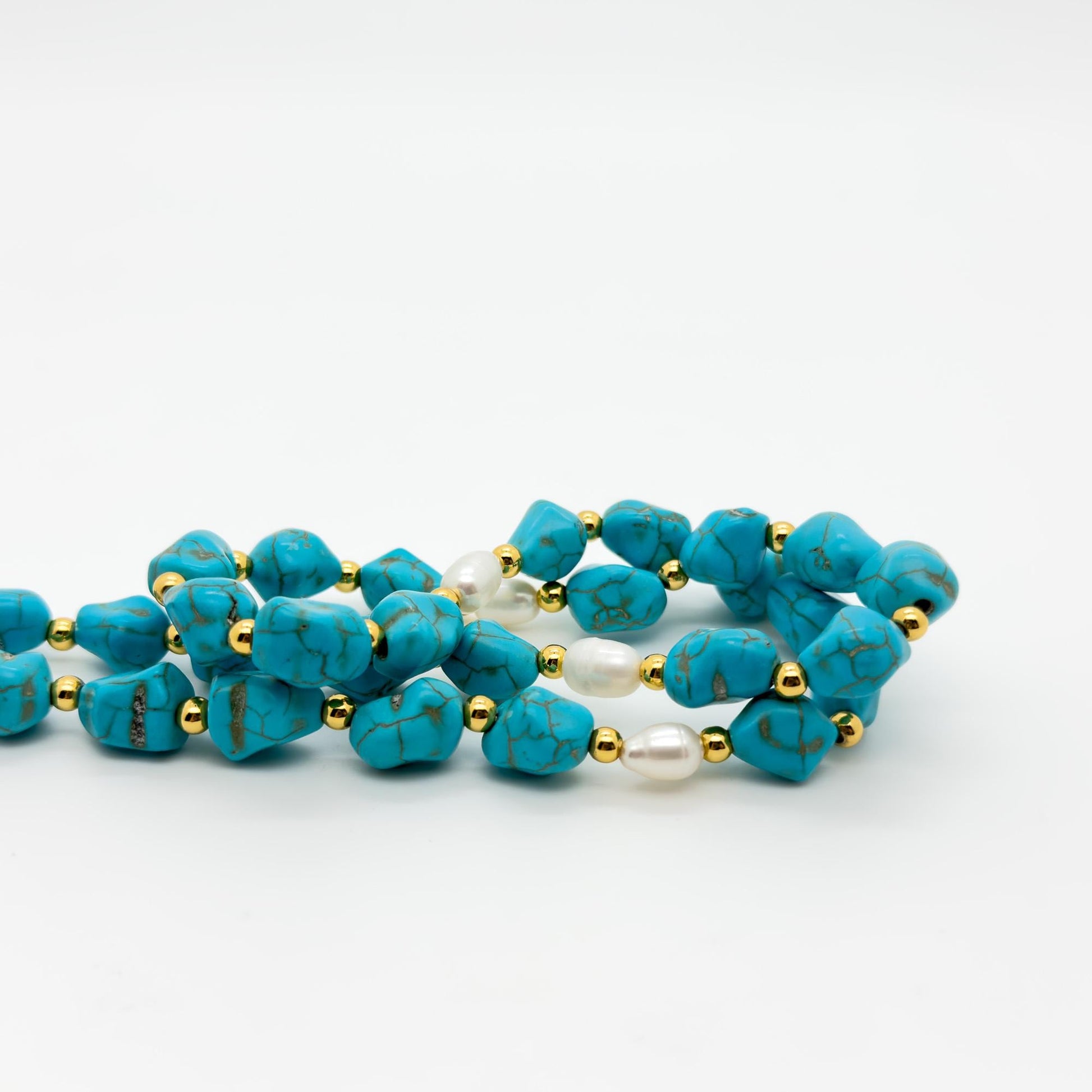 Art Deco Turquoise Beaded Necklace Vintage Deco Statement Ethnic
